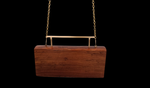 Wooden Brown clutch, handbag completely handmade. An anniversary or birthday gift for her, design 2024.